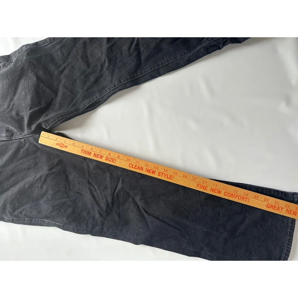 True Religion Ricky Relaxed Straight Leg Black Jeans Mens 32x26 Stretch Denim